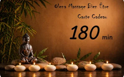 Carte cadeau massage 3 heures — 180€ — Un Temps pour Elle Carcassonne