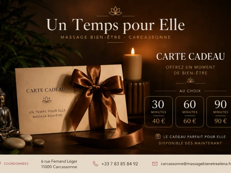 Carte cadeau massage à Carcassonne — Un Temps pour Elle